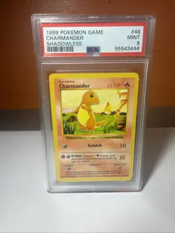 Charmander Shadowless 1999 Pokemon Game PSA 9 Mint - Image 1