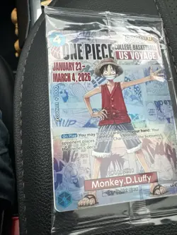 Bandai One Piece CCG Monkey.D.Luffy US Voyage Promo Card P-055 On Play - Image 1