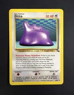 Ditto Fossil 18/62 Rare Pokemon Card - Image 1