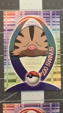 4x Pokemon Topps Johto Series Sticker Cards - Hoothoot Swinub Remoraid Meganium - Image 4