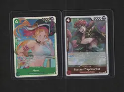 One Piece Card Game Lot – Nami OP04-031 & Eustass “Captain” Kid OP04-014 - Image 1