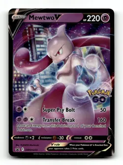 SWSH: Sword & Shield Promo Cards #SWSH223 Mewtwo V Promo,Holo Pokemon - Image 1