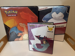 Gently used Pokemon Card Binders lot of 3-Charizard, Snorlax/Munchlax, Dragapult - Image 1