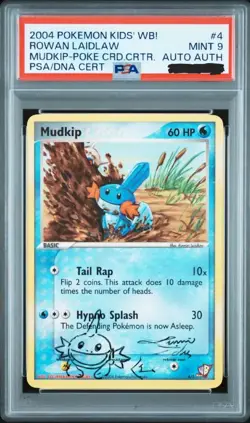 2004 POKEMON KIDS' WB! POKE CARD CREATOR #4 MUDKIP PSA 9 AUTO AUTHENTIC - Image 1