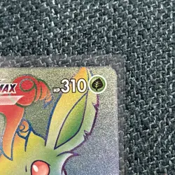 Pokemon Evolving Skies 2021 Leafeon VMAX Rainbow Secret Rare Card #204/203 - Image 3