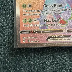 Pokemon Evolving Skies 2021 Leafeon VMAX Rainbow Secret Rare Card #204/203 - Image 5