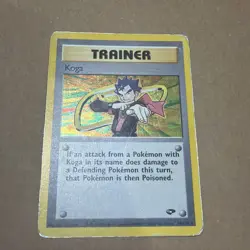Pokemon TCG Koga Gym Challenge Trainer Holo Card 19/132 damaged - Image 1
