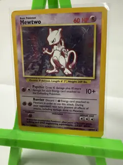 Pokemon Mewtwo 60 HP Basic Psychic Base Set 10/102 Holo Rare 1999-2000 Card - Image 1