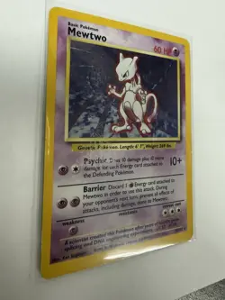 Pokemon Mewtwo 60 HP Basic Psychic Base Set 10/102 Holo Rare 1999-2000 Card - Image 3