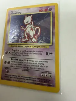 Pokemon Mewtwo 60 HP Basic Psychic Base Set 10/102 Holo Rare 1999-2000 Card - Image 4