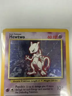 Pokemon Mewtwo 60 HP Basic Psychic Base Set 10/102 Holo Rare 1999-2000 Card - Image 5