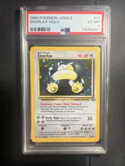 1999 Pokemon Jungle - Snorlax # 11 - PSA 6 - Ex -MT - Image 1