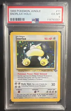 1999 Pokemon Jungle - Snorlax # 11 - PSA 6 - Ex -MT - Image 2