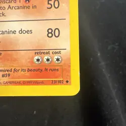 Pokemon TCG Arcanine 23/102 – Base Set 2 Non-Holo – Vintage 1999 Wizards - Image 2