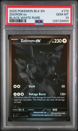 POKEMON ZEKROM EX BLACK BOLT SECRET RARE 172 PSA 10 GEM MINT INVEST - Image 1