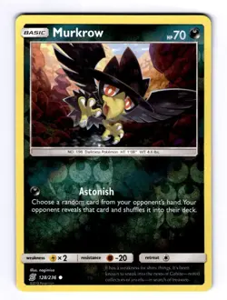 Murkrow (128) SM - Unified Minds #128 (2019) Common Reverse Holo NM Pokemon - Image 1