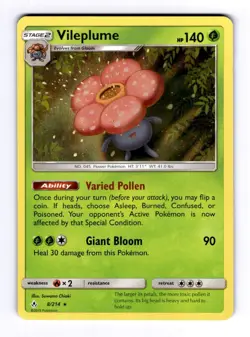 Vileplume SM - Unbroken Bonds #8 (2019) Holo NM Pokemon - Image 1
