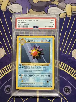 1999 Pokemon 1st Edition Starmie #64/102 PSA 9 Shadowless - Image 1