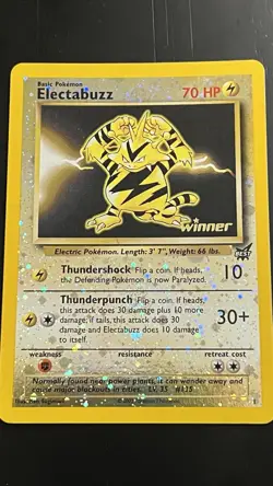 Electabuzz 1 Winner Stamp NM Swirl 001/009 Best Of Promo Reverse Holo Pokemon - Image 1