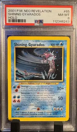 Pokemon Vintage WOTC Shining Gyarados 65/64 & Shining Magikarp 66/64 PSA 8 Set - Image 2