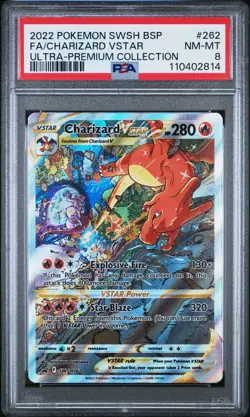 2022 Pokemon SWSH BSP FA/Charizard Ultra Premium Collection #262 PSA 8 - Image 1