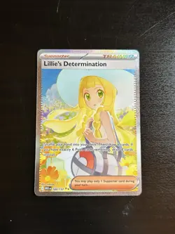 Pokemon TCG Lillie's Determination Trainer SIR Full Art Holo Me01 184/132 - Image 1