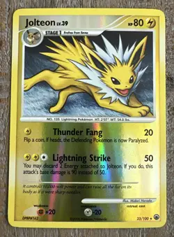 2008 Pokemon Diamond & Pearl Majestic Dawn Jolteon Reverse Holo Rare LP 23/100 - Image 1