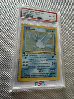 1999 Pokemon TCG Fossil Articuno Holo 1st Edition PSA 8 2/62 Card Stock - Image 3