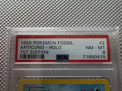 1999 Pokemon TCG Fossil Articuno Holo 1st Edition PSA 8 2/62 Card Stock - Image 5