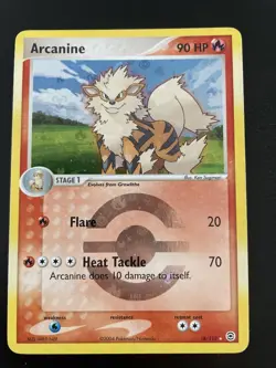 2004 POKEMON EX FIRERED & LEAFGREEN #18/112 ARCANINE REVERSE HOLO - Image 1