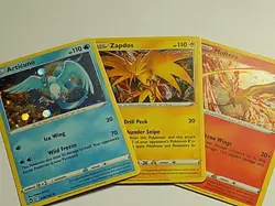 3 Card Set - Articuno 036/195 Moltres 021/172 Zapdos 048/185 Cosmos Holo Pokemon - Image 1