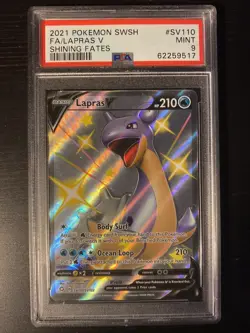 Lapras V SV110/SV122 Pokemon TCG Shining Fates Shining Vault PSA 9 MINT - Image 1