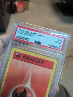 1999 POKEMON GAME BASE SET UNLIMITED 98 FIRE ENERGY PSA 9 MINT - Image 3