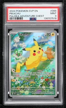Pikachu Holo Pokemon Scarlet & Violet Black Star Promo PSA 9 - Image 1