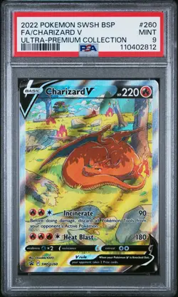 Pokemon 2022 BSP FA Charizard v Ultra-Premium Collection SWSH260 PSA Mint 9 - Image 1