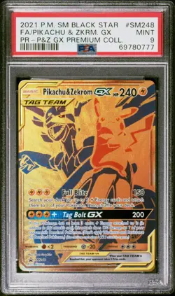 Pikachu & Zekrom Gx SM248 Premium Collection Sm Black Star Promo Pokemon PSA 9 - Image 1