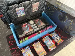 Pokemon Mega Charizard X ex UPC Opened +Promos | 18 Surging Sparks Packs Sealed - Image 1