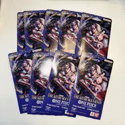 9 x One Piece OP14 THE AZURE SEA’S SEVEN Sleeved Blister Booster Packs Sealed - Image 1
