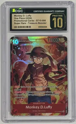 2024 One Piece Monkey D. Luffy Treasure Booster Promo SR #006 CGC 10 Pristine - Image 1