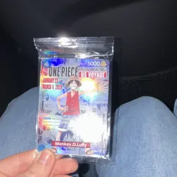 Bandai Namco Monkey D. Luffy Holo Promo Character Card One Piece CCG US Voyage - Image 1