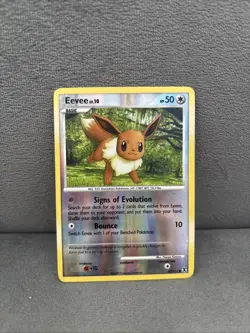 Pokemon Card TCG Eevee 59/111 DP Rising Rivals 2009 Reverse Holo lv. 10 Vintage - Image 1