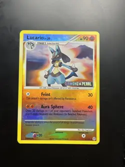Lucario 6/130 Diamond and Pearl Reverse Holo Stamped Vintage Pokemon Card - Image 1