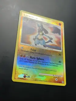 Lucario 6/130 Diamond and Pearl Reverse Holo Stamped Vintage Pokemon Card - Image 2
