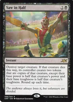 Saw in Half 088/244 - Foil Near Mint MTG Unfinity - Image 1