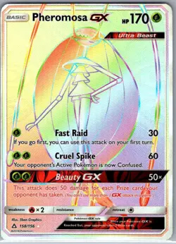 Pheromosa GX (Secret Rare) 158/156 SM - Ultra Prism - Pokemon Card - NM - Image 1
