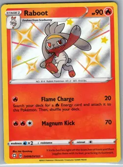 Raboot SV016/SV122 Shining Fates: Shiny Vault - Pokemon Card - NM - Image 1