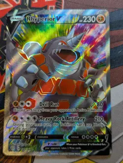 Pokemon Rhyperior V 181/189 Darkness Ablaze Full Art Holo NM - Image 1