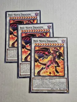 3x Red Nova Dragon 1st Edition Common SDCK-EN046 Yu-Gi-Oh! - Image 1