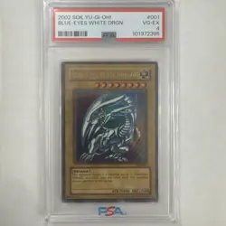 2002 YU-GI-OH! BLUE-EYES WHITE DRAGON SDK-001 PSA 4 VG - Image 1