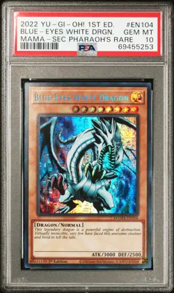 2022 YU-GI-OH! MAMA-MAGNIFICENT MAVENS #EN104 BLUE-EYES WHITE DRAGON PSA 10 - Image 1